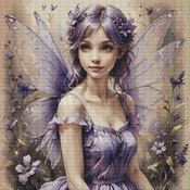 Purple Fairy Cross Stitch Pattern