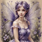 Purple Fairy Cross Stitch Pattern