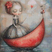 Red Boats Cross Stitch Pattern