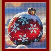 Red Snowflake Bauble Cross Stitch Pattern