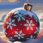 Red Snowflake Bauble Cross Stitch Pattern