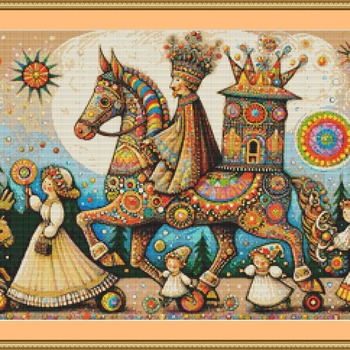 Regal Procession Cross Stitch Pattern