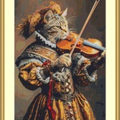 Renaissance Cat Cross Stitch Pattern