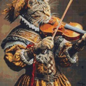 Renaissance Cat Cross Stitch Pattern