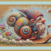 Riding A Snail Cross Stitch Pattern