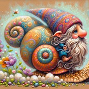 Riding A Snail Cross Stitch Pattern