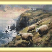 Sheep Grazing Cross Stitch Pattern