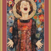 Singing Child Cross Stitch Pattern