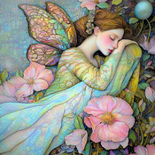 Sleeping Fairy Cross Stitch Pattern