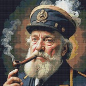 Smoking A Pipe Cross Stitch Pattern