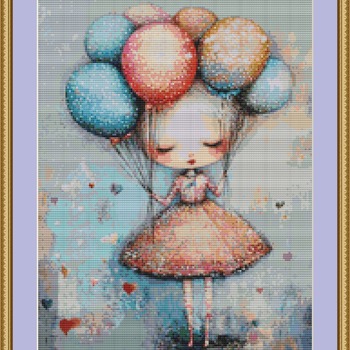 Spotty Balloons Cross Stitch Pattern