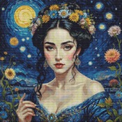 Starry Night Cross Stitch Pattern