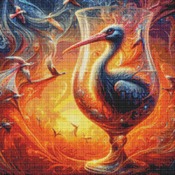 Stork Fantasy Cross Stitch Pattern