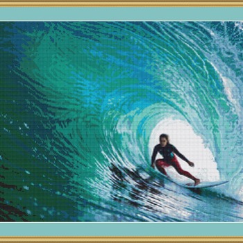 Surfer Cross Stitch Pattern