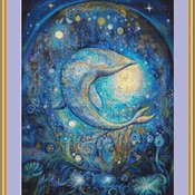 Surreal Whale Cross Stitch Pattern