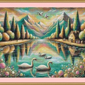 Swans On The Lake Cross Stitch Pattern