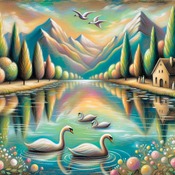 Swans On The Lake Cross Stitch Pattern