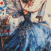 Fairy Painter Cross Stitch Pattern