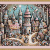 Fairy Village Cross Stitch Pattern