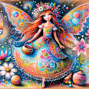 Fairy With Floral Crown Cross Stitch Pattern