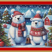 Festive Bears Cross Stitch Pattern