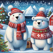 Festive Bears Cross Stitch Pattern