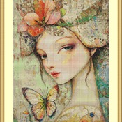 Floral Headdress Cross Stitch Pattern