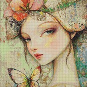 Floral Headdress Cross Stitch Pattern