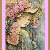 Flower Hat Cross Stitch Pattern