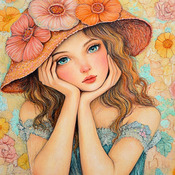 Flower Hat Cross Stitch Pattern