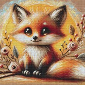 Fluffy Tail Fox Cross Stitch Pattern