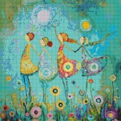 Four Girls Dancing Cross Stitch Pattern