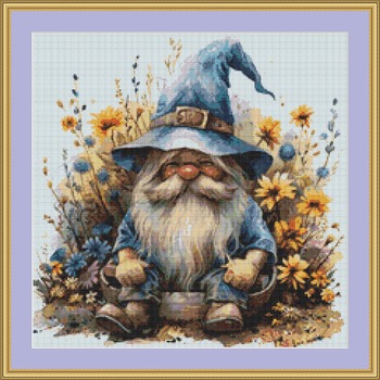 Garden Gnome 8 Cross Stitch Pattern