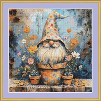 Garden Gnomes 10 Cross Stitch Pattern