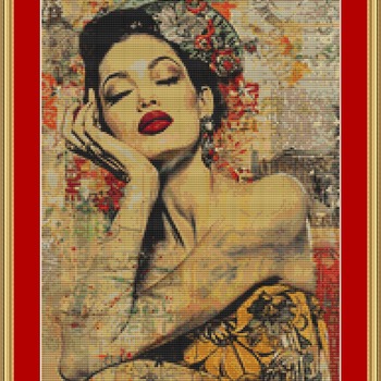 Glamorous Woman Cross Stitch Pattern