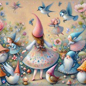 Gnome And Fairy Party Cross Stitch Pattern