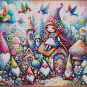 Gnomes Village Cross Stitch Pattern