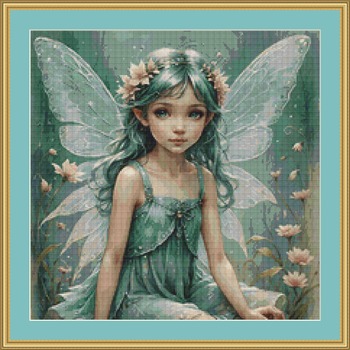 Green Fairy Cross Stitch Pattern