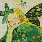 Green Girl Cross Stitch Pattern