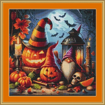 Halloween Decoration Cross Stitch Pattern