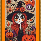 Halloween Witch Cross Stitch Pattern