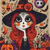 Halloween Witch Cross Stitch Pattern