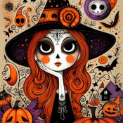 Halloween Witch Cross Stitch Pattern