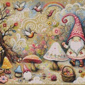 Happy Gnome Cross Stitch Pattern