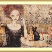 In A Black Dress Cross Stitch Pattern