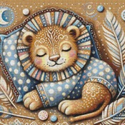 Lion Cub Cross Stitch Pattern