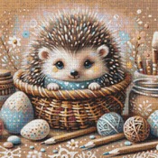 Little Hedgehog Cross Stitch Pattern