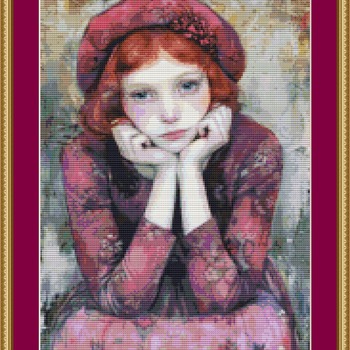 Lonely Girl Cross Stitch Pattern