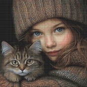 Me And My Cat Cross Stitch Pattern