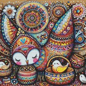 Mother Owl Cross Stitch Pattern